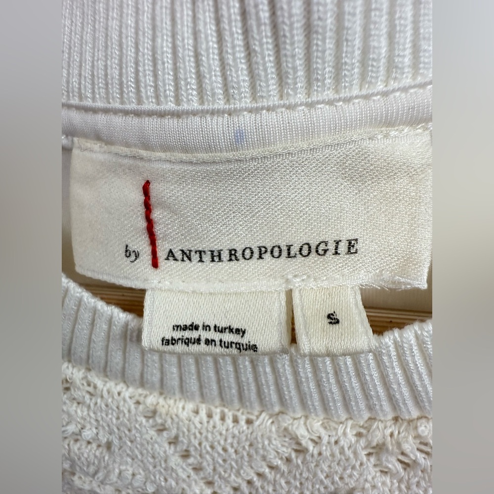 Anthropologie Textured Knit Crochet Sleeveless Mini Dress Size S - Picture 10 of 12
